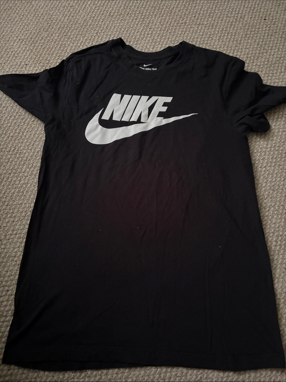 Nike Black Short Sleeve Tee with White Swoosh Logo